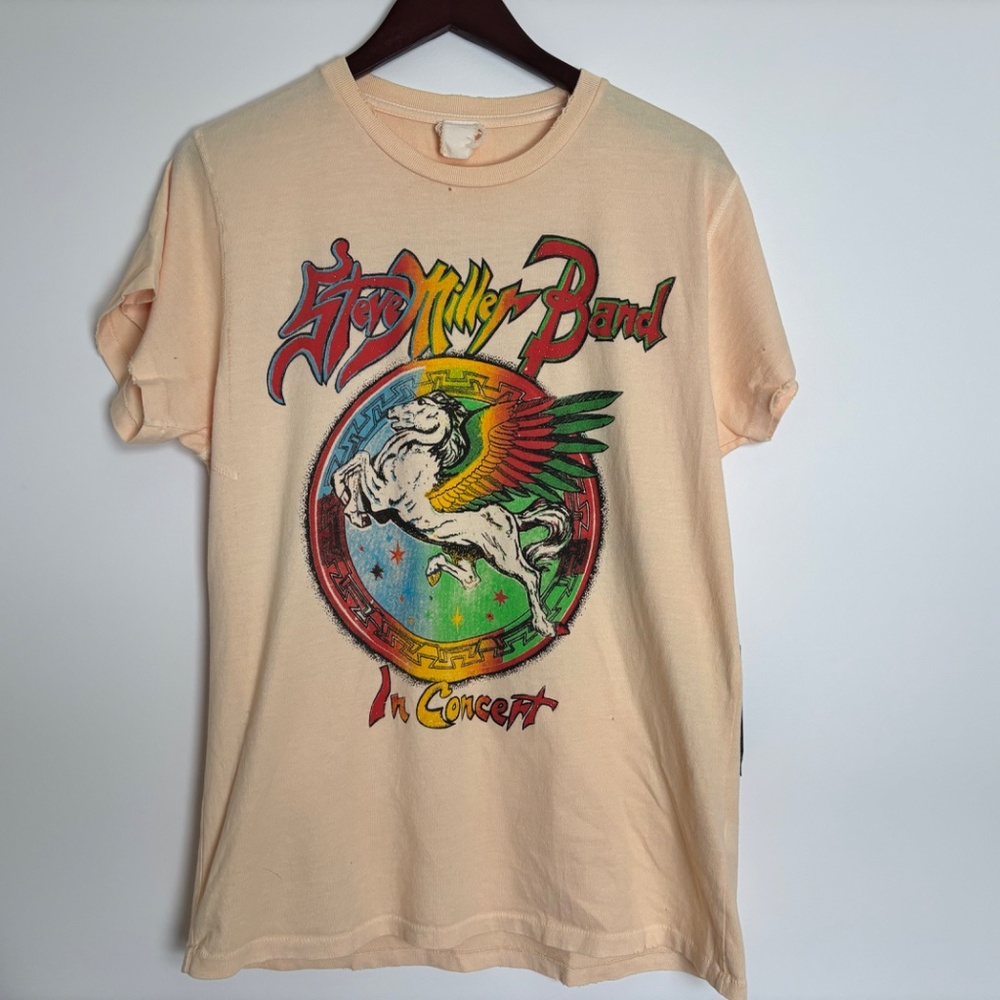Made Worn Steve Miller Band “In Concert” Sun Bleach Tee NWT Size S - Picture 2 of 5